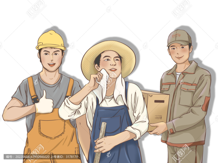 五一劳动节劳动人民形象插画