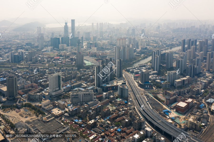 航拍徐州市解放北路高架全景