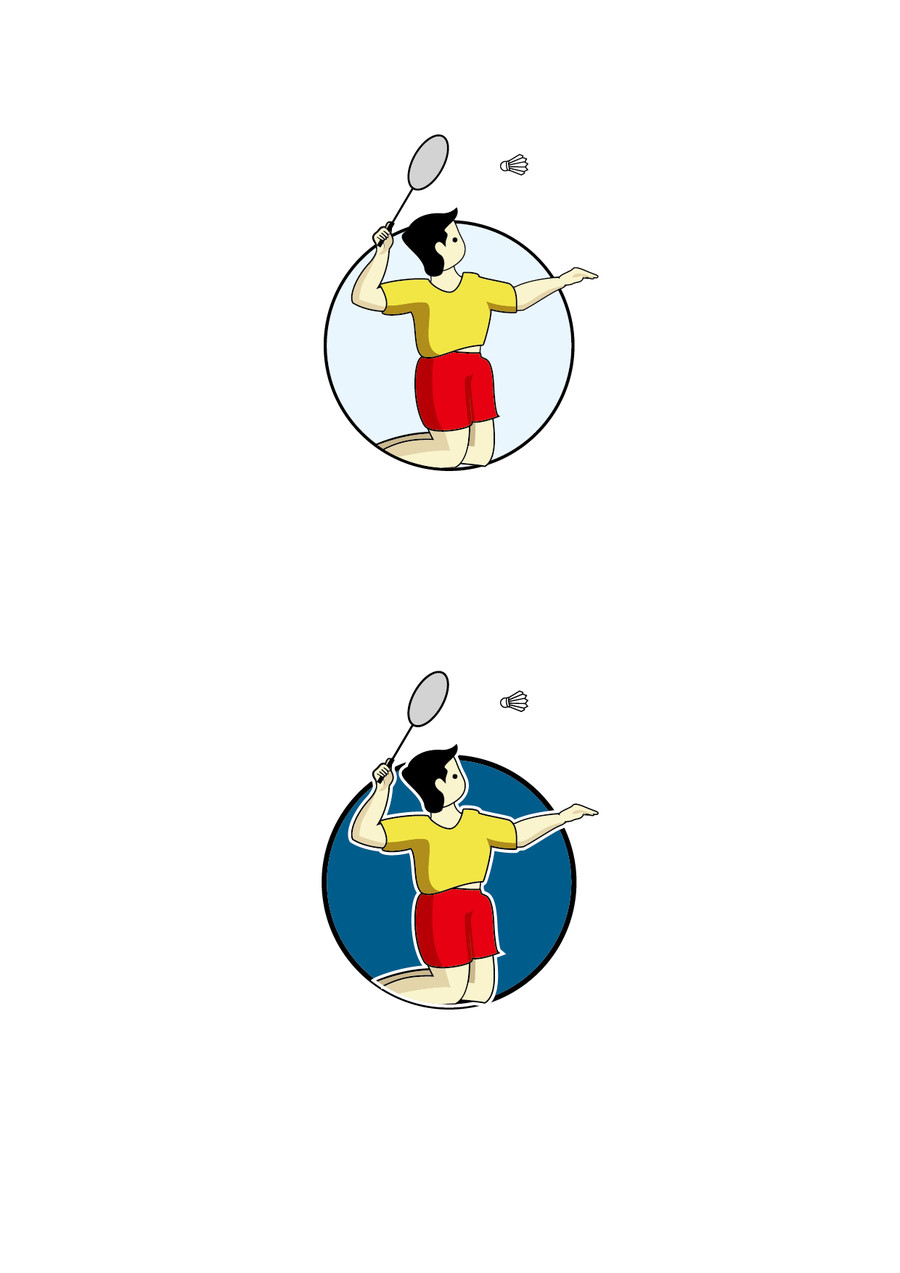 矢量羽毛球体育运动标志插画