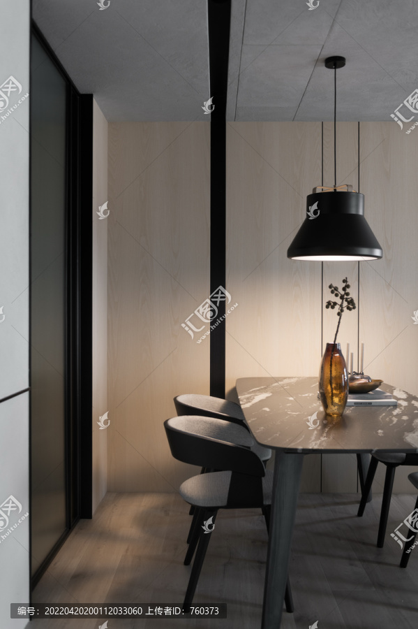 极简风格室内设计客厅餐桌