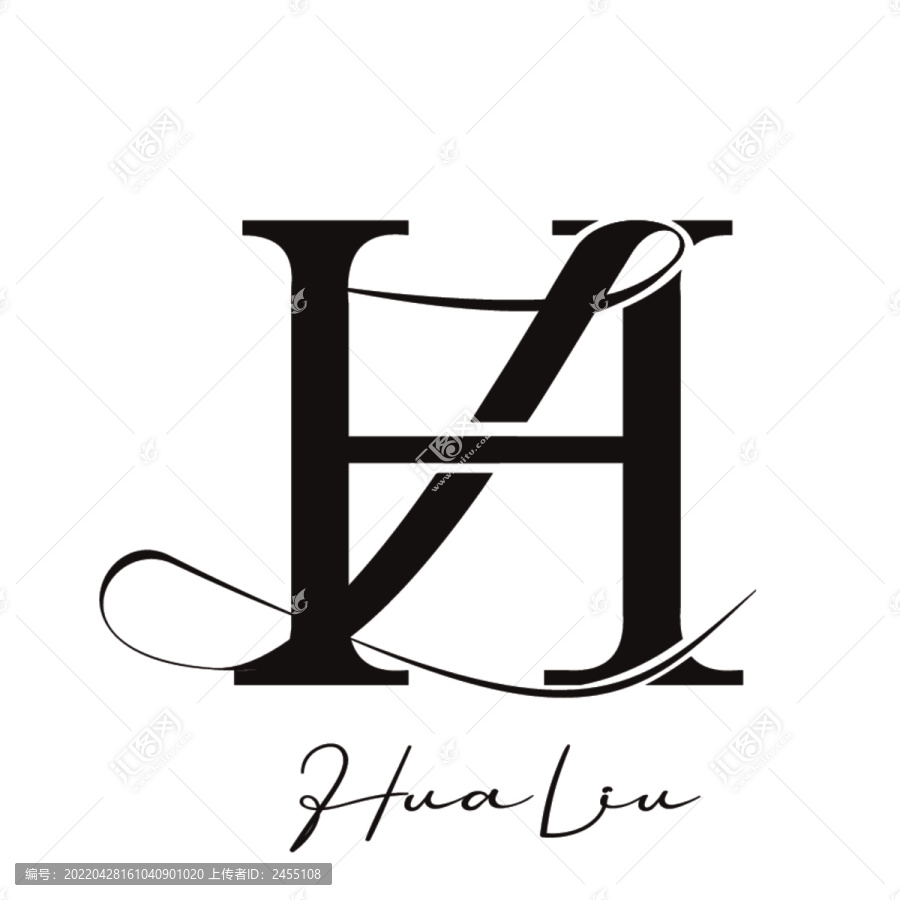 婚礼logoHL字母设计