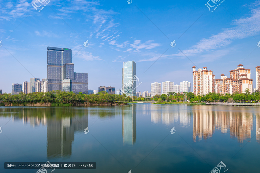 南沙凤凰湖公园地标建筑风景