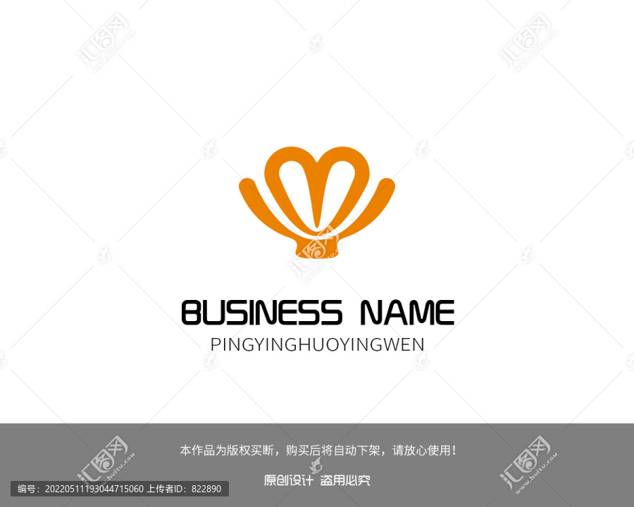 贝壳logo字母MLOGO