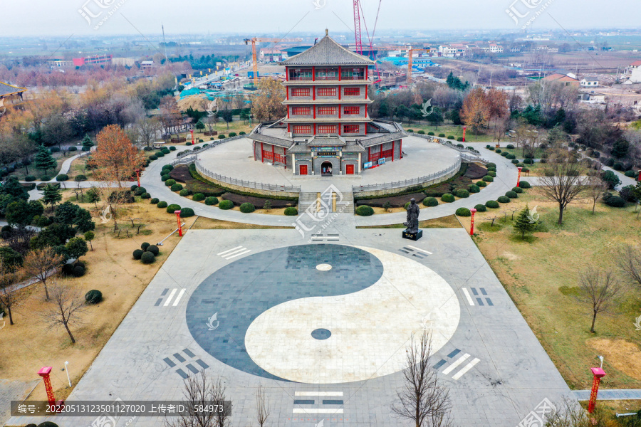 航拍河南温县中国太极拳博物馆