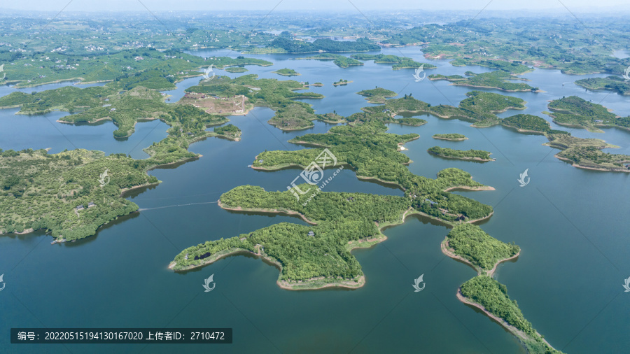 重庆长寿湖景区高空航拍图