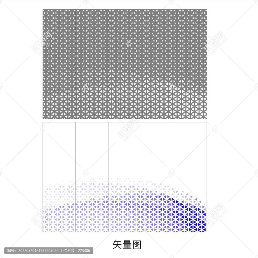 三角镂空图案