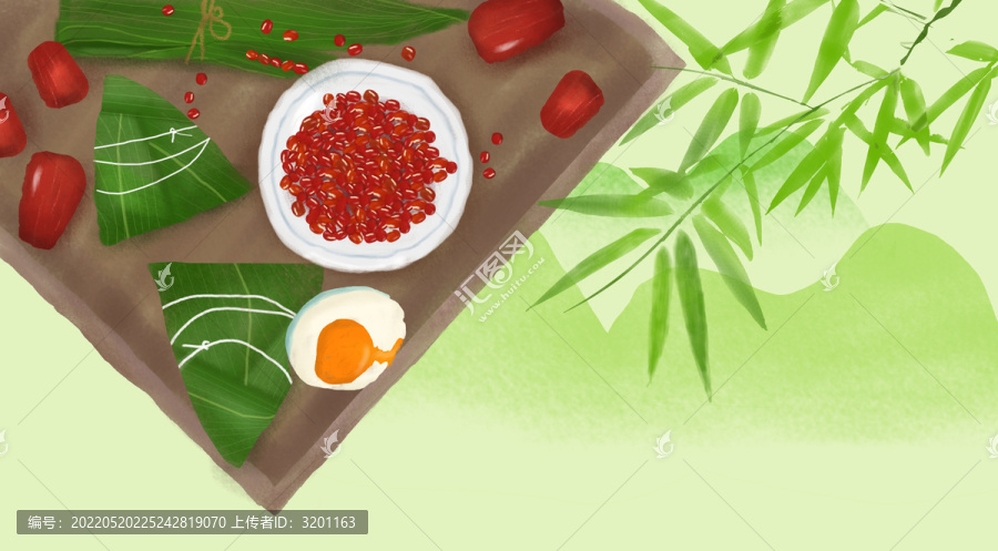 端午节节气美食插画