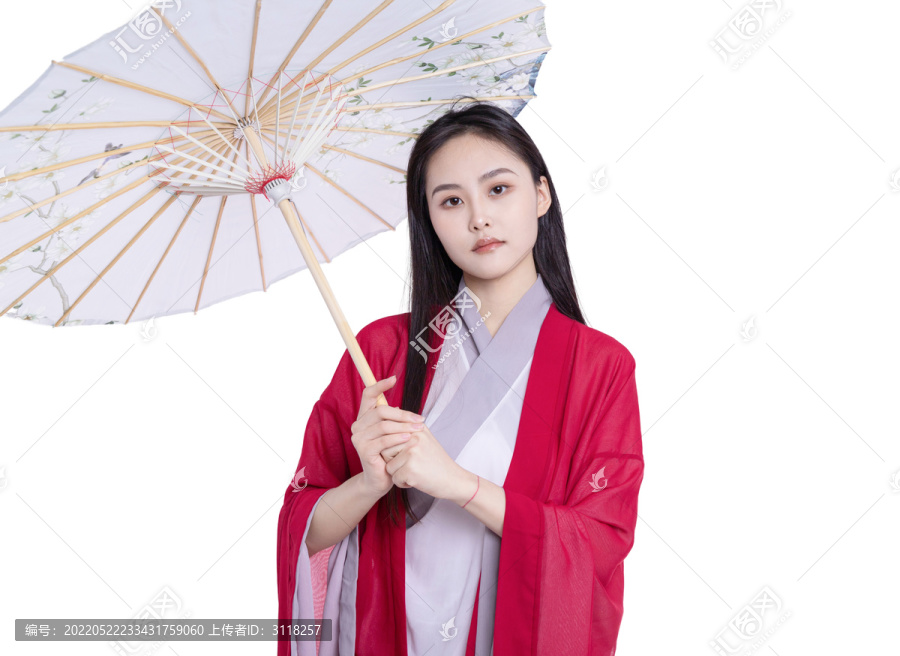 古装美女拿着伞