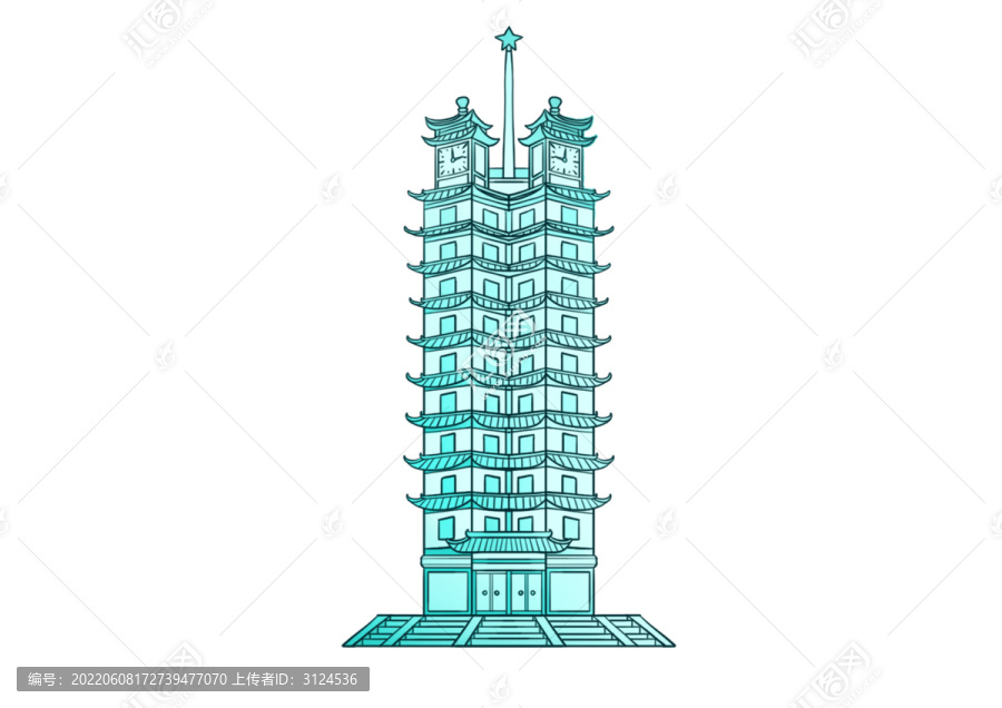 郑州二七纪念塔免抠