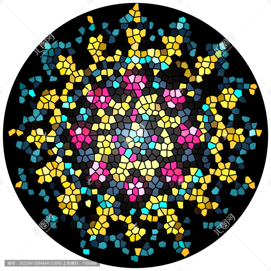 彩色圆形散开教堂染色玻璃图案