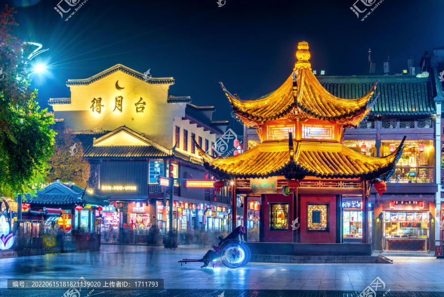 中国江苏南京夫子庙商业街夜景