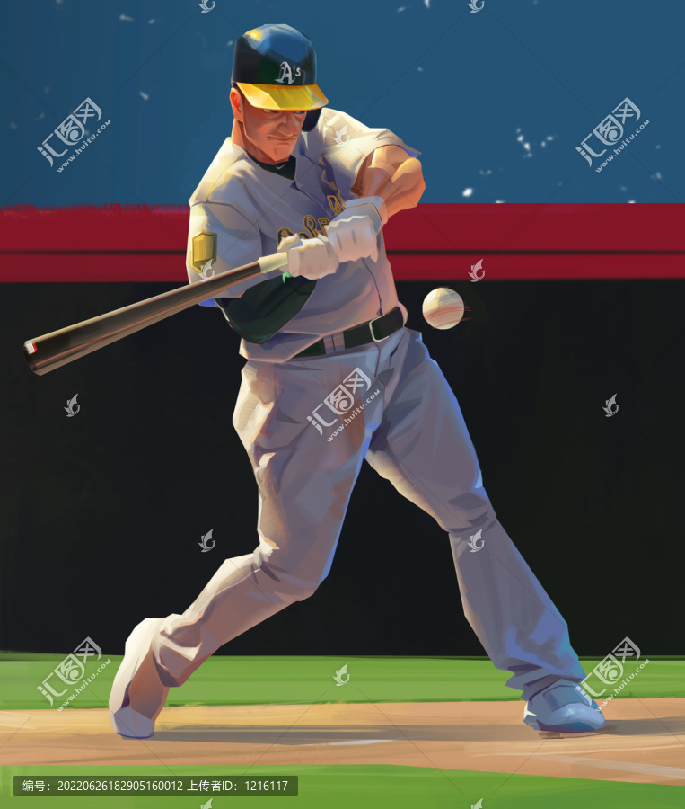 棒球运动男子插画
