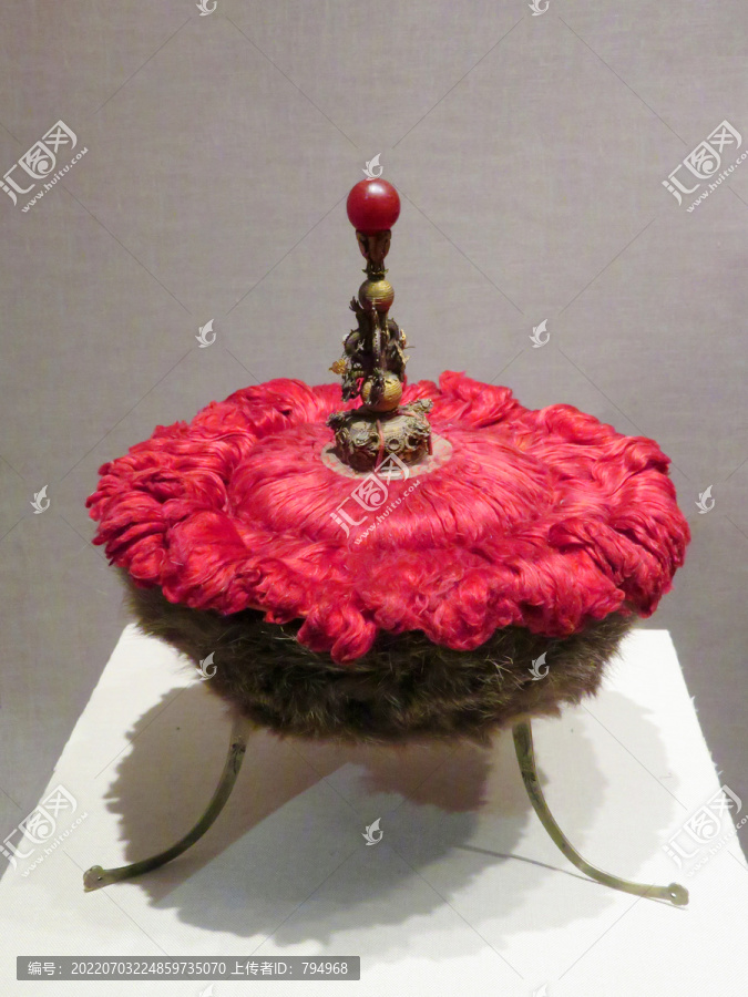 清代红宝石顶官帽,文物考古,文化艺术,摄影素材,汇图网www.huitu.com