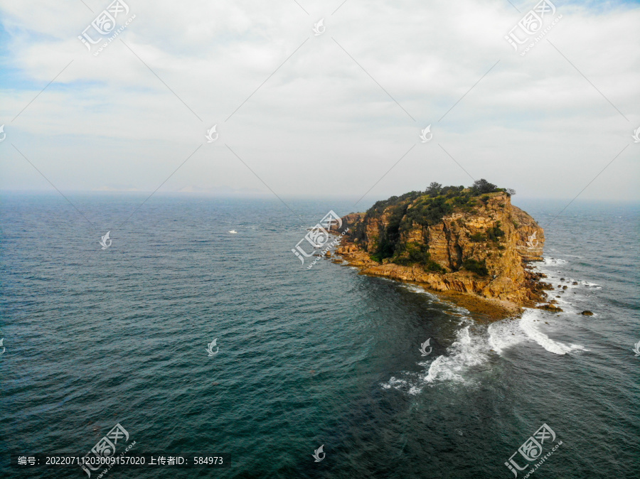 航拍辽宁大连棒棰岛宾馆风景区