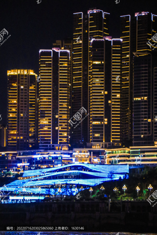 重庆城市夜景临江