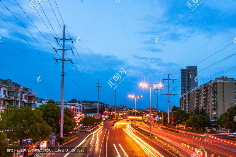 城市夜景车流傍晚