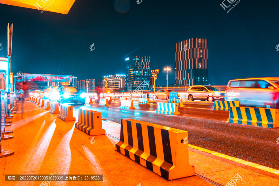 夜景车流灯光