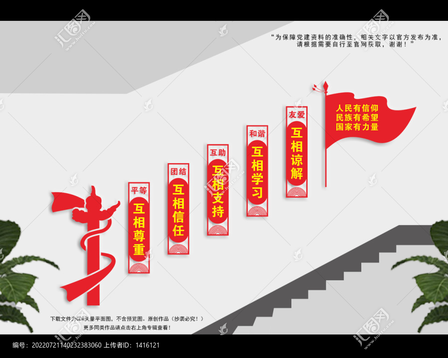 民族团结楼梯文化墙