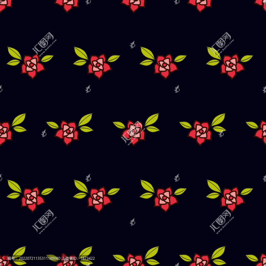 红花排列黑色背景