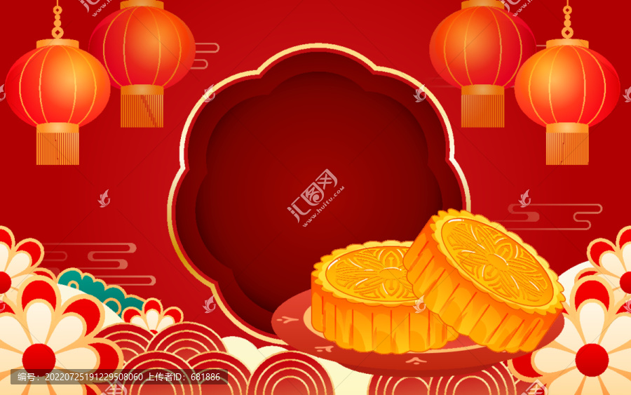 八月十五中秋节传统节日插画