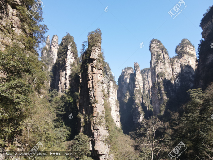 湖南张家界武陵源5A景区航拍