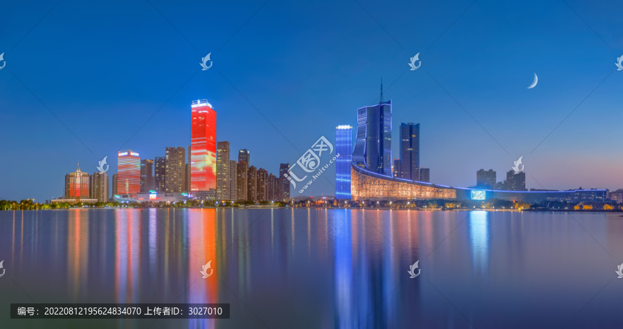 合肥天鹅湖夜色全景图