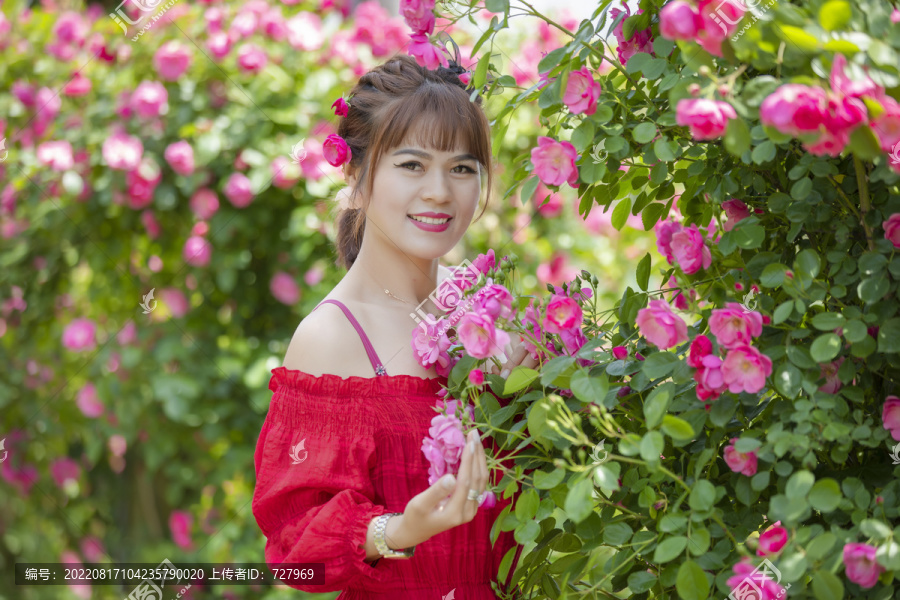 玫瑰花美女时尚美女人像摄影