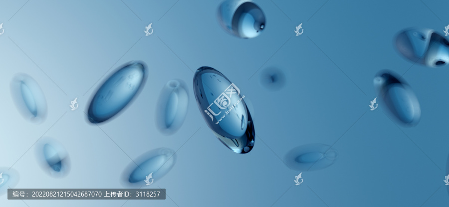 3d渲染透明胶囊微观