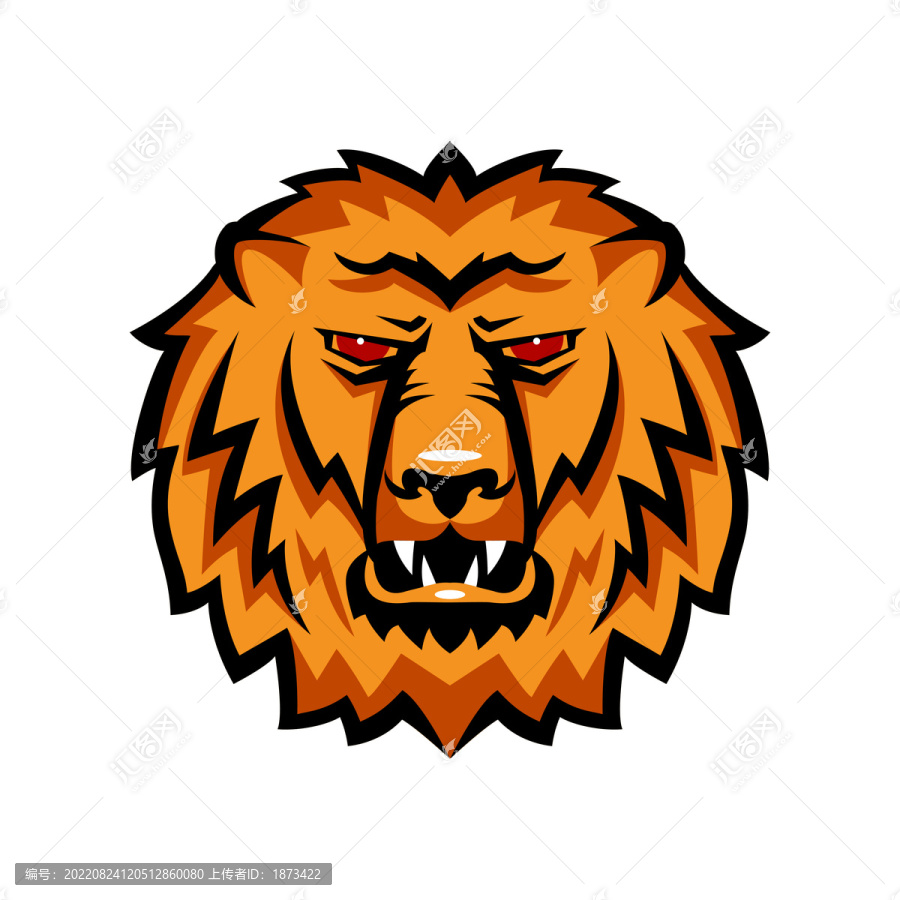 橘黄色狮子头像插图