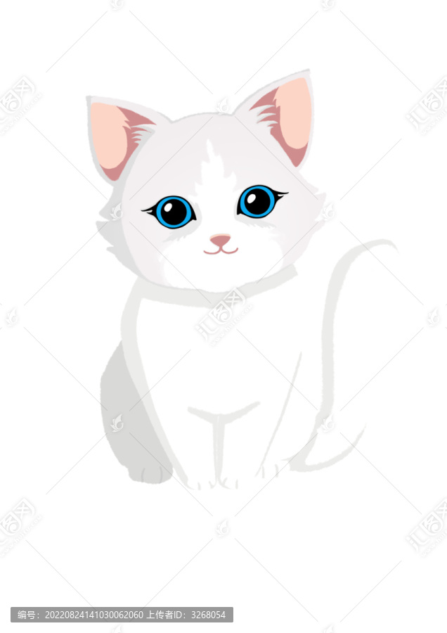 动物白色猫咪布偶蓝眼睛可爱