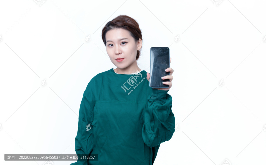 展示手机屏幕医疗女性形象