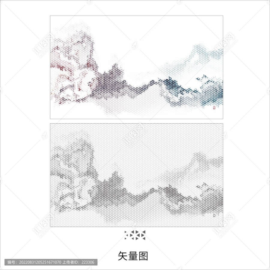 新中式镂空山水画