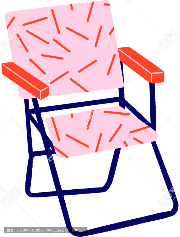 大透视风格流行运动插画折叠椅