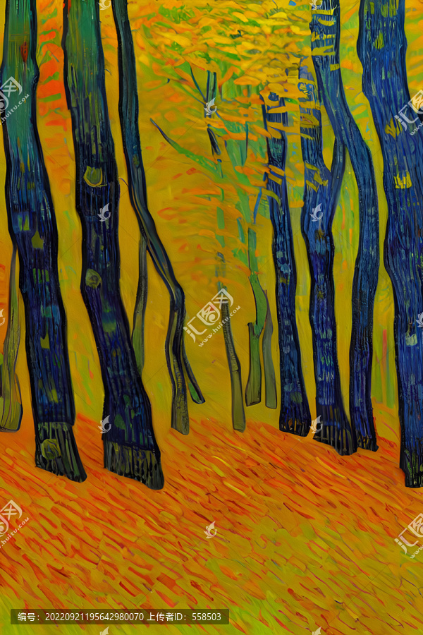 深秋的树梵高油画