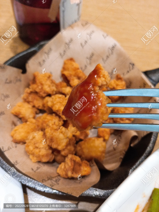 鸡米花番茄酱西餐快餐美食