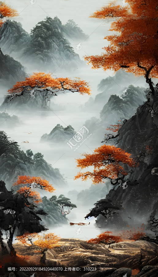 中国画山水风光