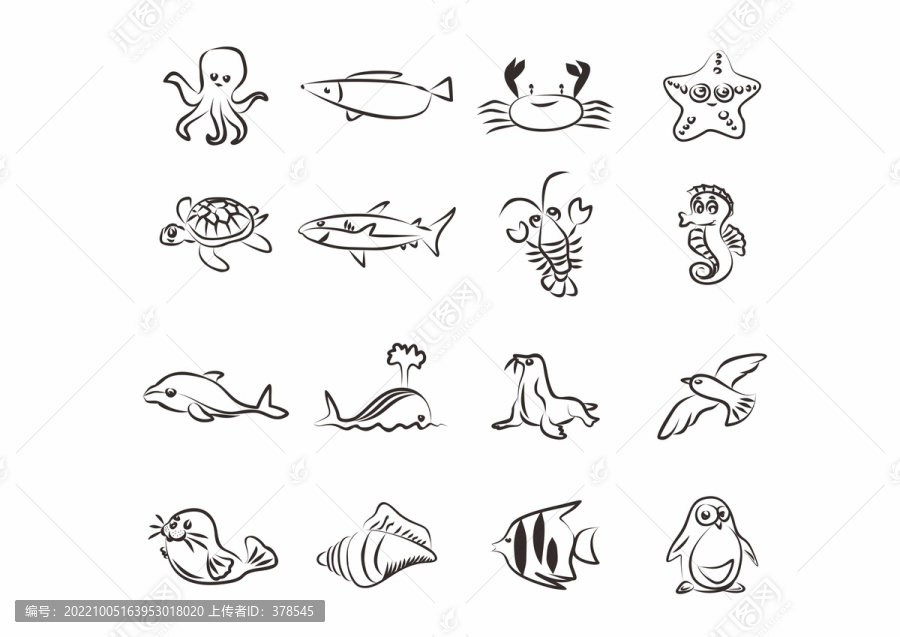 海洋生物简笔画