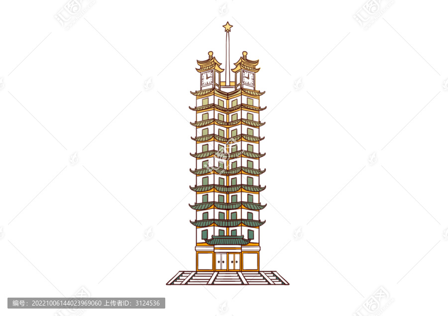 郑州地标建筑免抠二七纪念塔