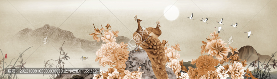 中式国画花鸟装饰画
