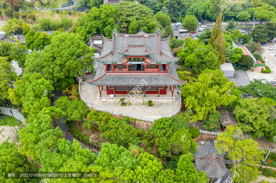 航拍武汉晴川阁景区