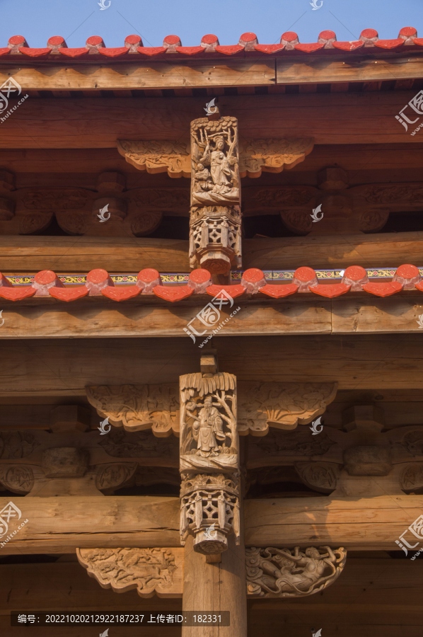 中式木结构建筑局部