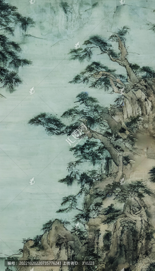 山水树木中国画