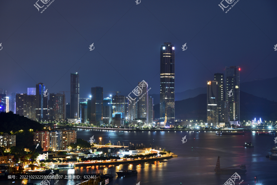 珠海横琴城市建筑风光夜景