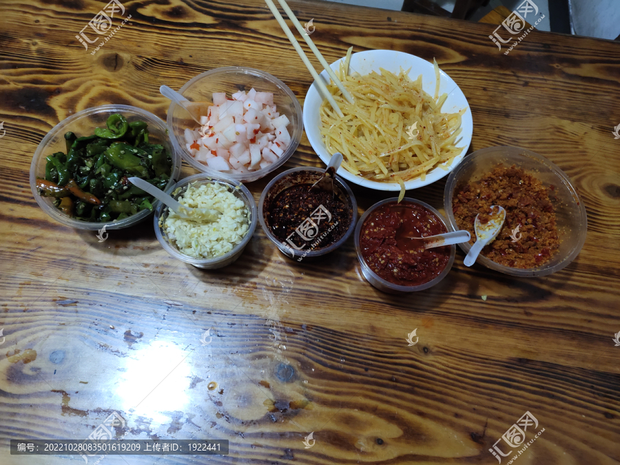 面馆配菜特写