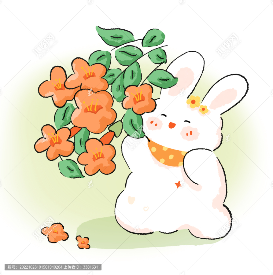 兔兔与凌霄花
