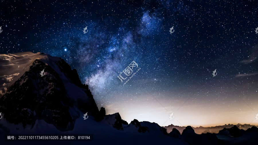 雪山星空夜景唯美意境