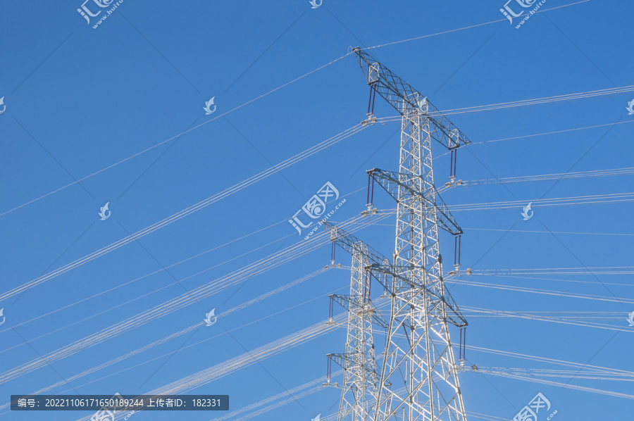高压电铁塔电线