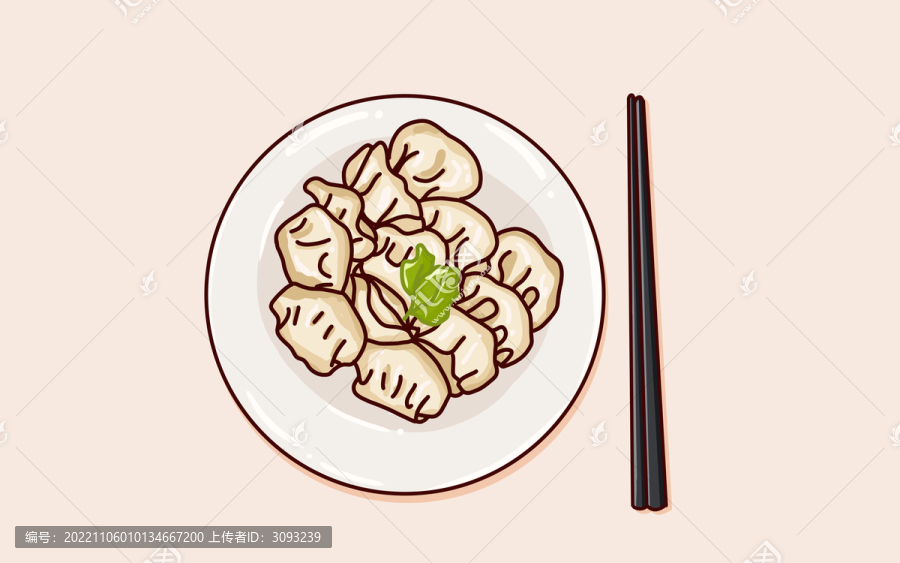 美味饺子插画