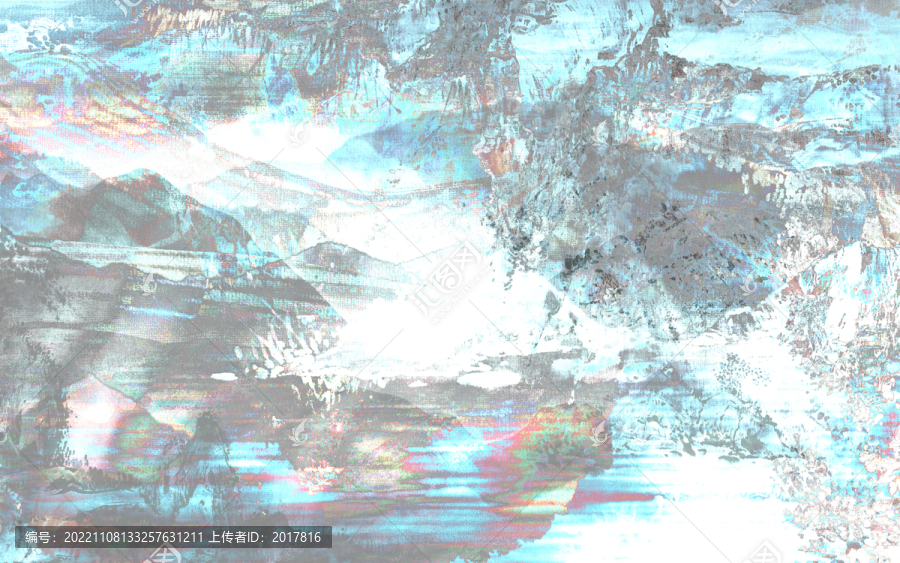 抽象时尚彩色大气意境山水