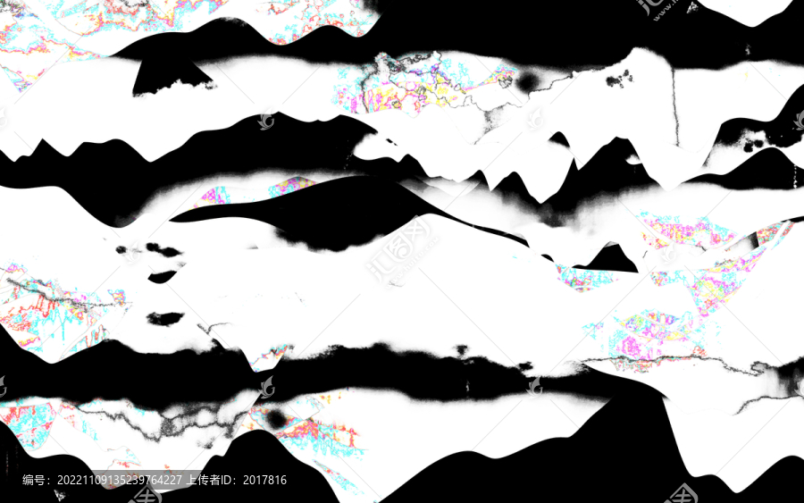 高清黑白抽象意境山水